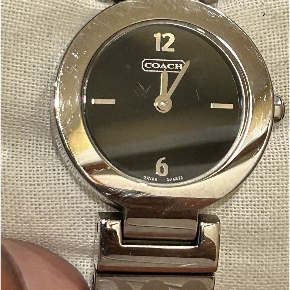 Coach Silver and Black Vintage Watch. Good used condition